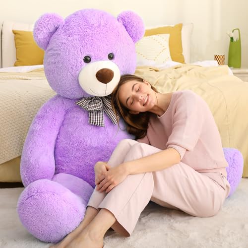 MorisMos 140cm riesen Teddy, groß teddybär XXL Valentinstag deko bär, weich XXL Kuscheltier plüschbär Kinder freudin Frauen mädchen