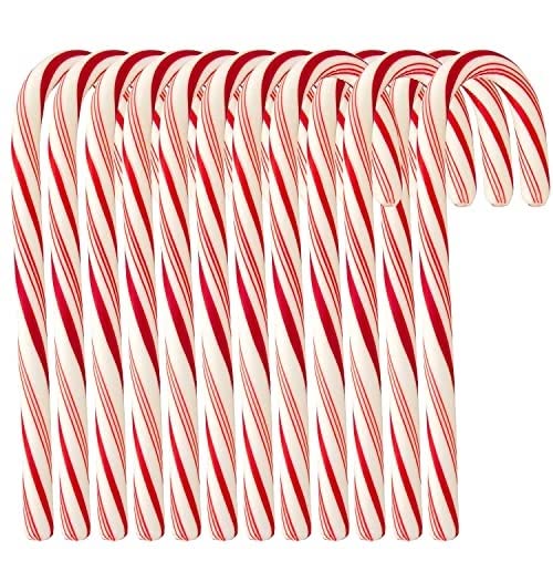 Candy Cane Peppermint Flavored | 144 Pieces Individually Wrapped | Free Creative Idea Booklet Included. (144Pcs Red & White)
