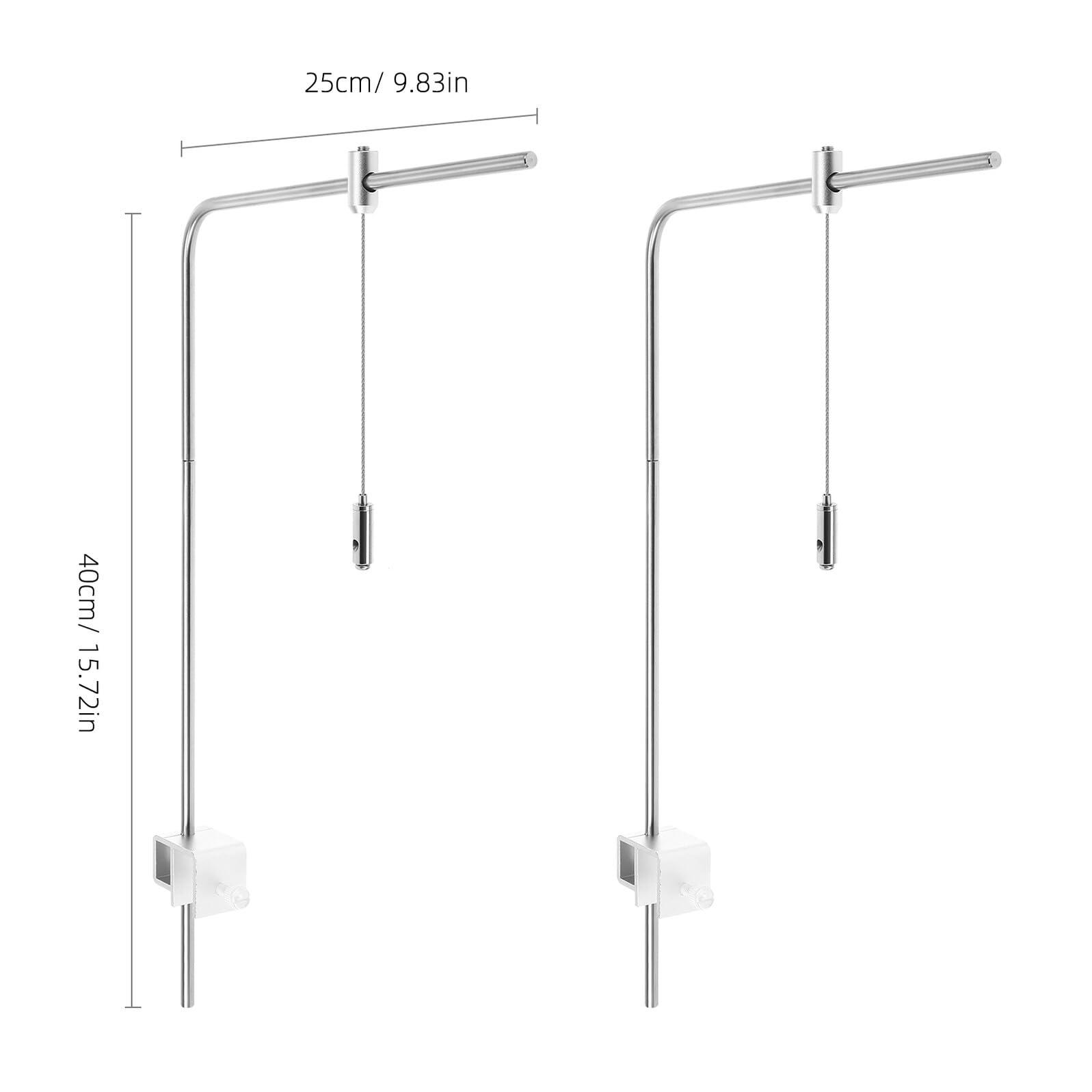 Robuster Aquarium Lampenständer aus Aluminiumlegierung mit Einstellbarer Höhe Silberfarben Geeignet zum Befestigen an Glas bis 1,7cm Dicke zum Aufhängen von Licht im Aquarium