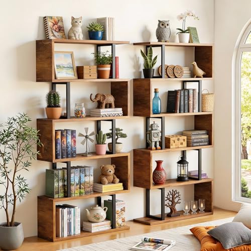 La Mejor Selección de Librero Walmart Top 10. 43 Librero Organizador En S De 6 Niveles, Librero Minimalista, Muebles Para Sala, Recamara, Cuarto y Oficina, 157x60x24CM, Simple y Hermoso, Estilo Industrial Retro, Para Decoración...