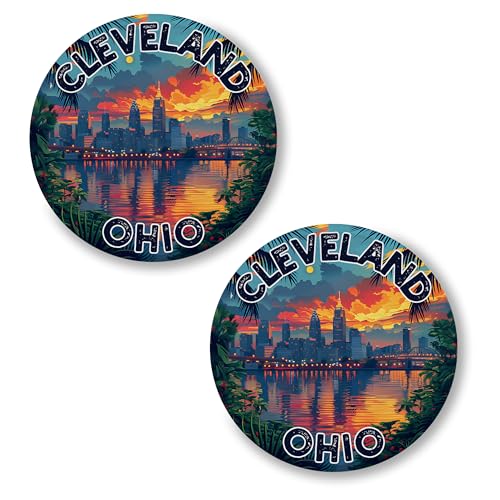 Cleveland Ohio Pin Button 2.25 inch 2-Pack – Pinback Button for Jeans Pants Shirt Backpack – Pins for Clothes Hat Cap ID45000