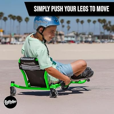 EzyRoller Spinner X Ride On Toy for Kids, Ages 4-12, Up to 154 lbs - Green