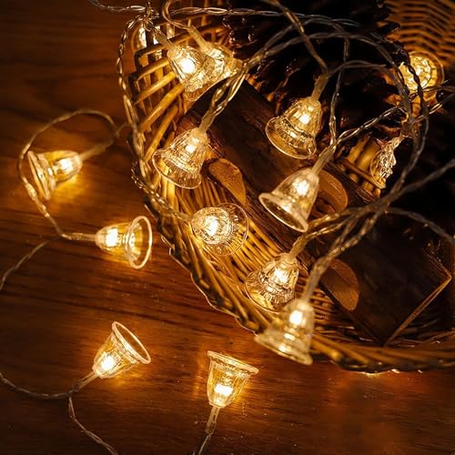 Image of K D Plastic Bell String Fairy 15Led Lights Outdoor and Indoor for Home Decoration Light, Diwali Lights & Christmas, Party (Warm White, Corded Electric), 3 Meters