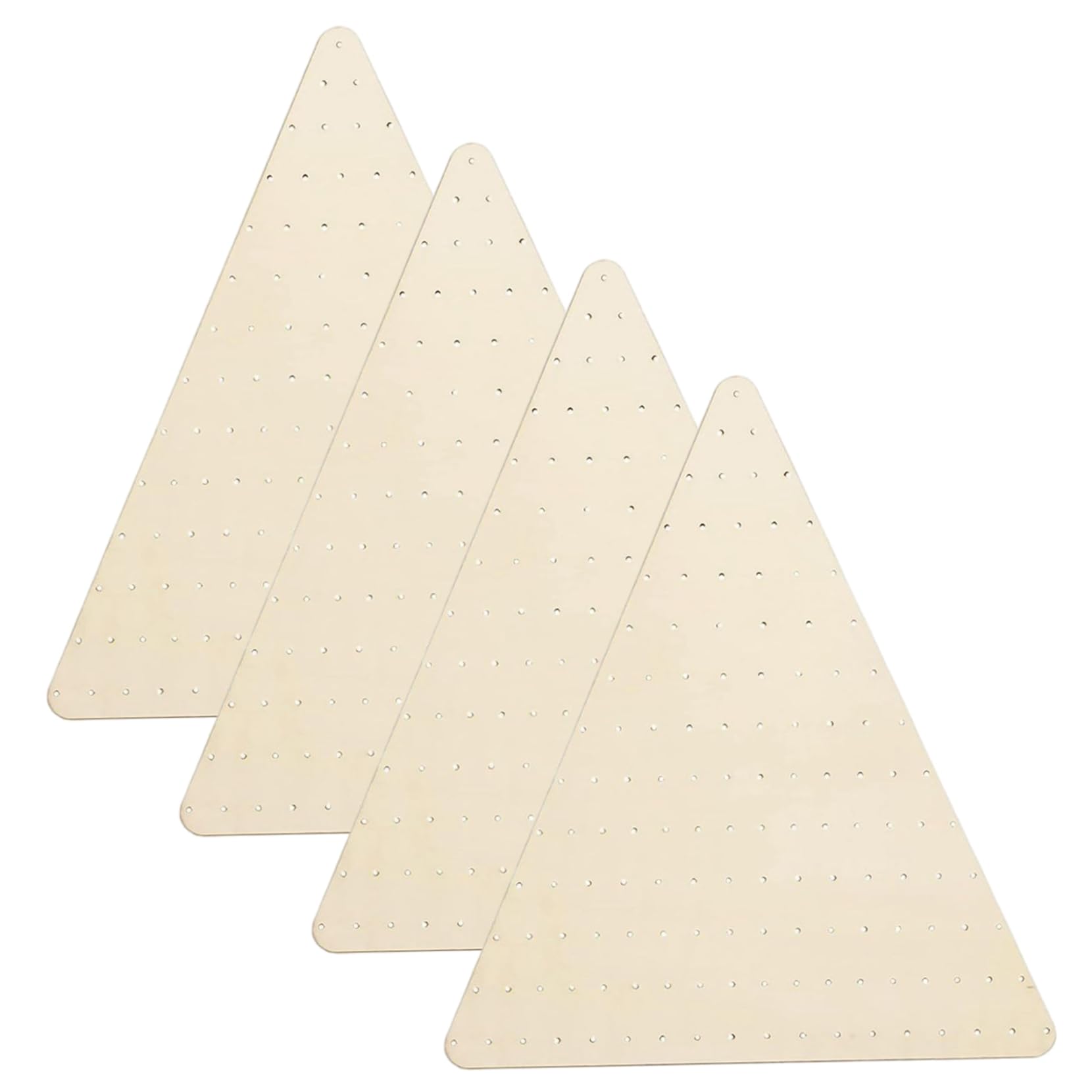 Aro floral colgante de madera triangular sin terminar para decoración artesanal 7