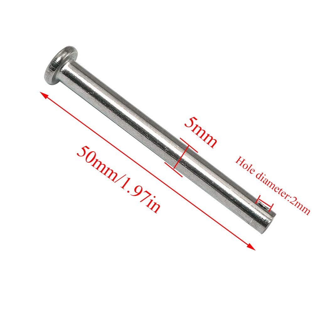 4Pcs 3/8" X 1-9/16" Single Hole Clevis Pins, 304 Stainless Steel Flat Head Pins - View #4