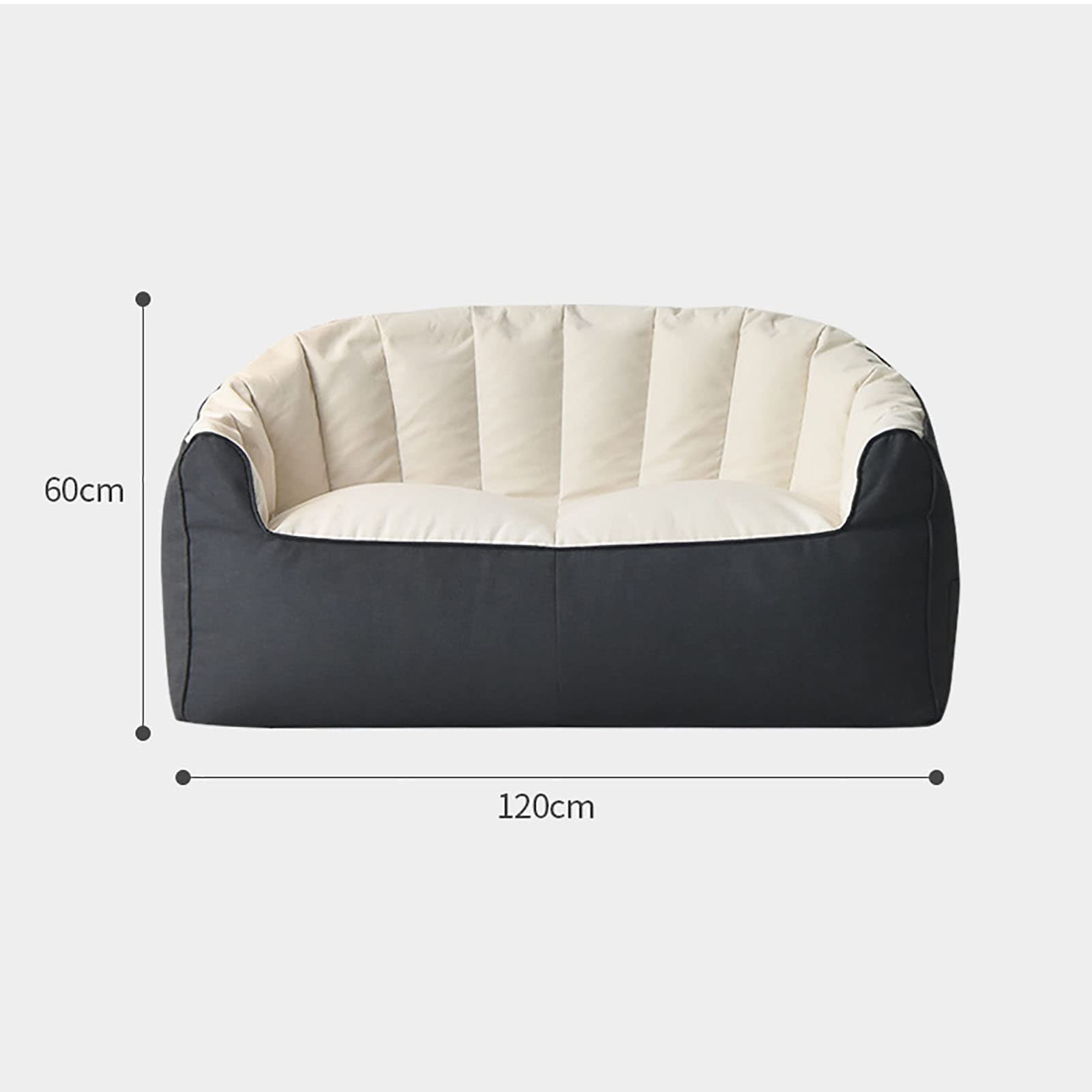 Nuovo Divano Pigro Doppio Pouf Pigro, Adatto per Giardino, Soggiorno, Camera da Letto, Beige
