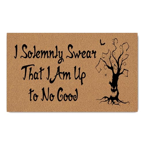 FunXiLin �ʔ����E�F���J���h�A�}�b�g �z�[���f�R�p(29.5x17.7�C���`) �t�����g�|�[�`�}�b�g ����~�ߕt�� ���ϋv PVC���n ������p�p�[�\�i���C�Y�h�A�}�b�g (I Solemnly Swear That I Am Up to No Go