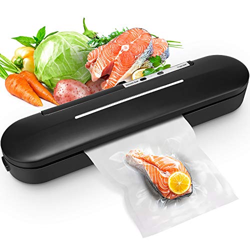 Vacuum Sealer, Premium Automatic Food Sealer Machine for Food Savers, Home Use, Automatic Vacuum Air Sealing System,Led Indicator Lights|Easy to Clean| Compact Design (Black)