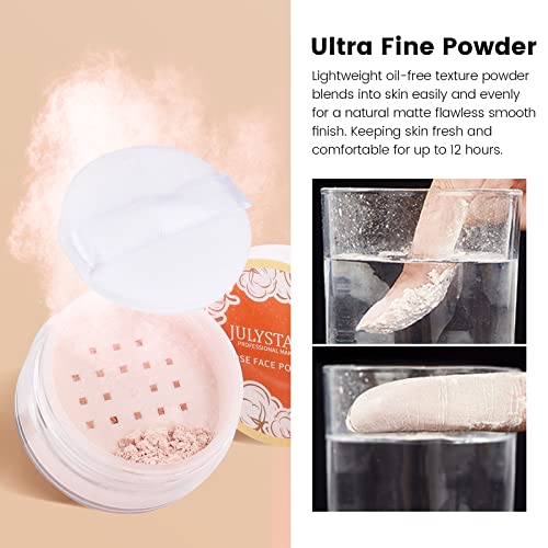 Freeorr Loose Face Powder, Oil Control Minimizes Pores And Fine Lines, Loose Baking Face Setting Powder Makeup, Oil Control Soft Focus Effect Make Up Setting Powder, Matte Ultra Flawless Finish,8G (02 Pink Complexion) #TOP6