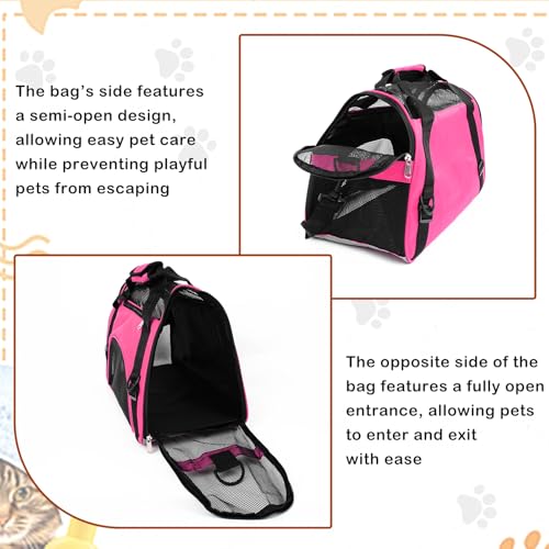 6 Pcs Cat Carrier 16.9 x 9.6 x 8.3 Inch Portable Soft-Sided Pet Carrying Bag Comfortable Foldable Bag for Small Pet Travel Under 6.6 Lbs Cat (6 Colors) - Image 5