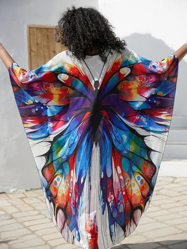 Image of sunforyou Kaftan Dresses for Women Stylish Caftans Plus Size Beach Cover up Soft Loungewear