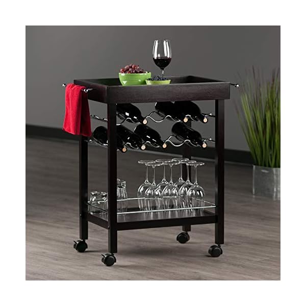 Winsome Wine Storage, Wood, Dark Espresso, FURNITURE - Image 9