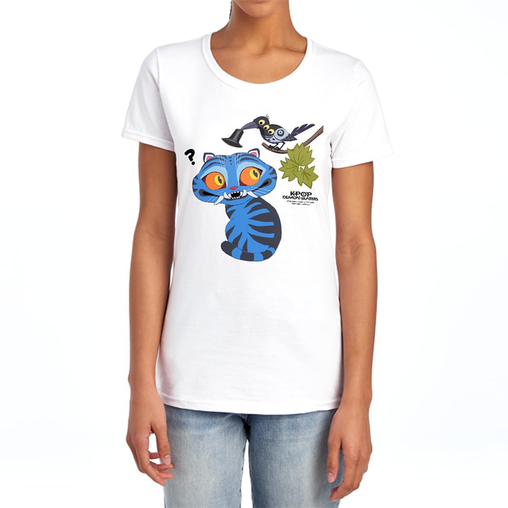 Kpop Demon Hunters Derpy and Sussie Hat Womens T Shirt, White, S