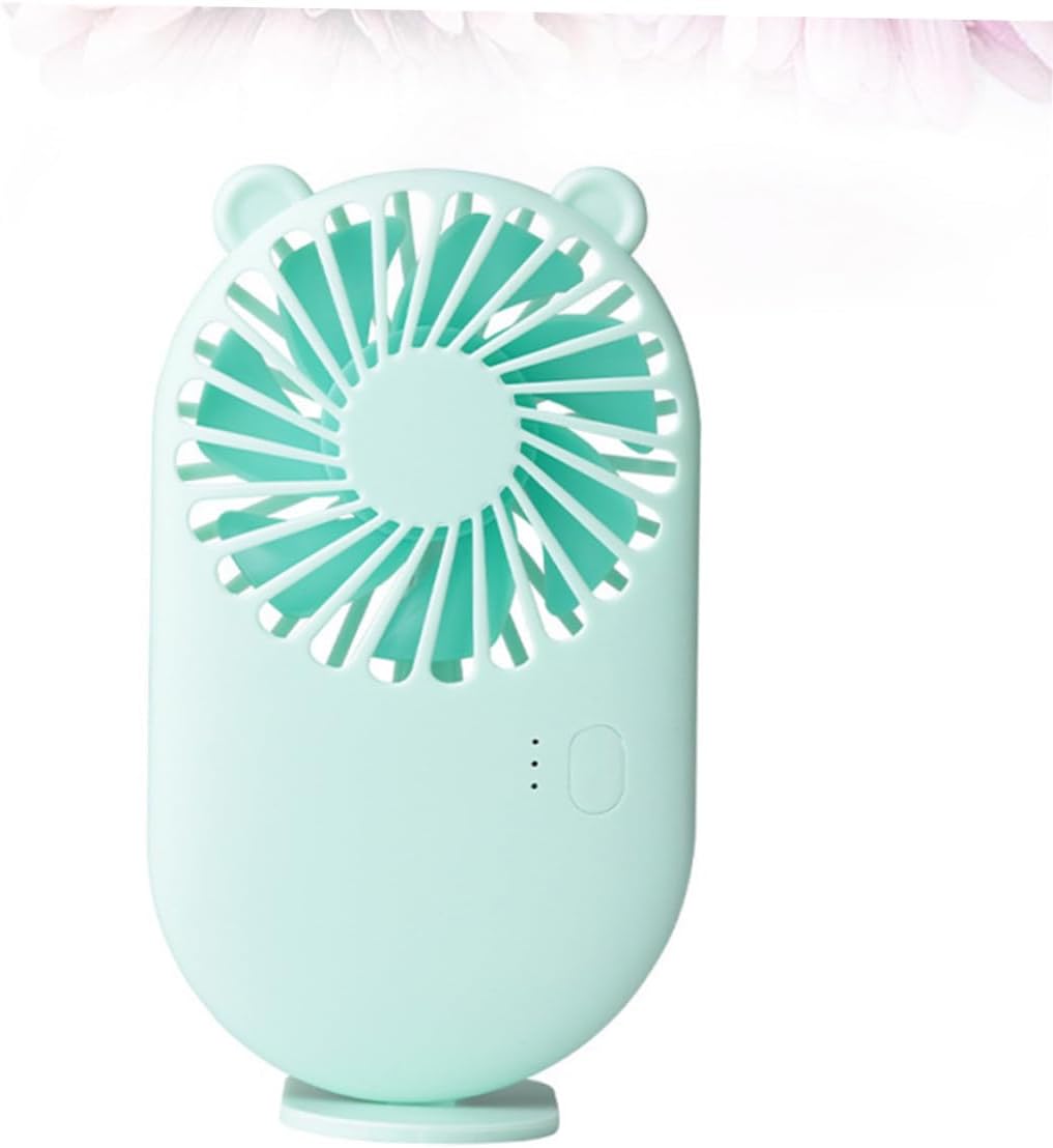 Silent USB Rechargeable Mini Fan Portable Charging Desk Fan for Office Home School Use Green