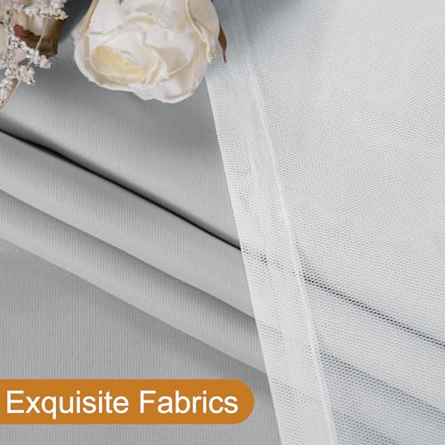 Image of DWCN Blackout Curtains with Sheer Overlay 63 Inch Long, Cloud Grey, 2 PCS