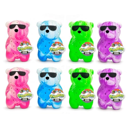 JA-RU Hello Ducky Water Splasher Squeeze Toy. Summer Squirter Soak & Super Splash Fun Bath & Pool Toy for Kids | 4919 (8 Bears Double Set, Bears)