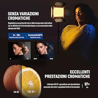 NEEWER Luce Video a LED RGB 660 PRO II,Controllo App e Kit di Stativi, 2PZ Costante Senza Variazioni Cromatiche/modulazione precisa min 1%/RGB 360°/CRI97+/3200K~5600K