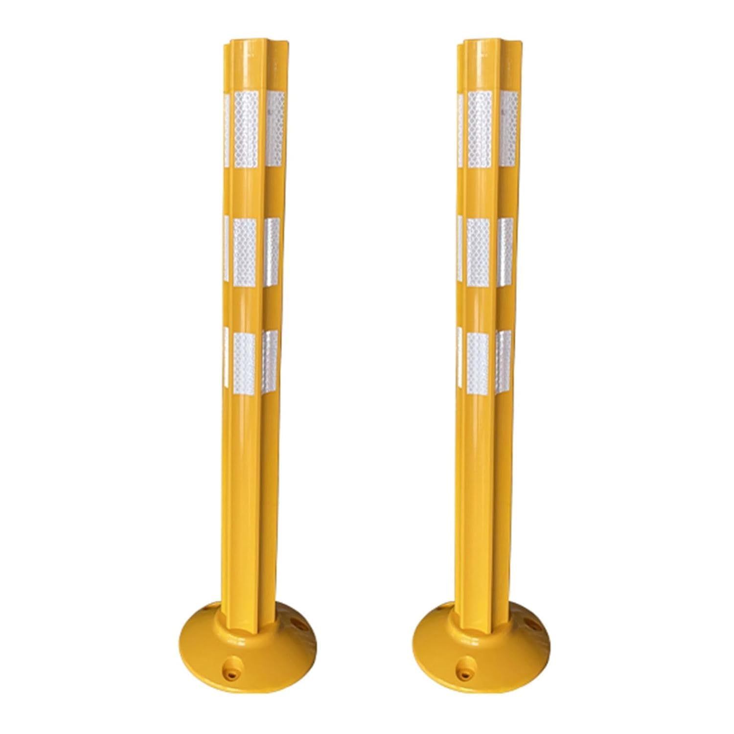 GTHTUHFD 31.5" Yellow Safety Bollard Post - Durable Warning Column & Traffic Barrier For Parking Lots, Sidewalks & Sensitive Areas - Ideal Parking Security Solution,2pcs