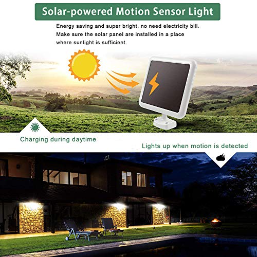 LED Solar Motion Sensor Flood Light, Motion Activated Outdoor Security Light with 2 Adjustable Heads, 950LM 5000K Daylight White Exterior Motion Detector Light Fixture for Patio Driveway Yard Garage