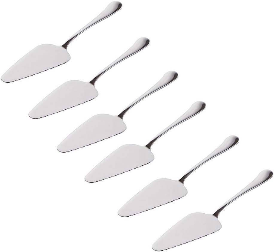 Harrahs XMYZ 6-Piece Stainless Steel Pie Server Cake Holder Handle Spatula Slotted Pizza Cut Turner Professional Shovel Server