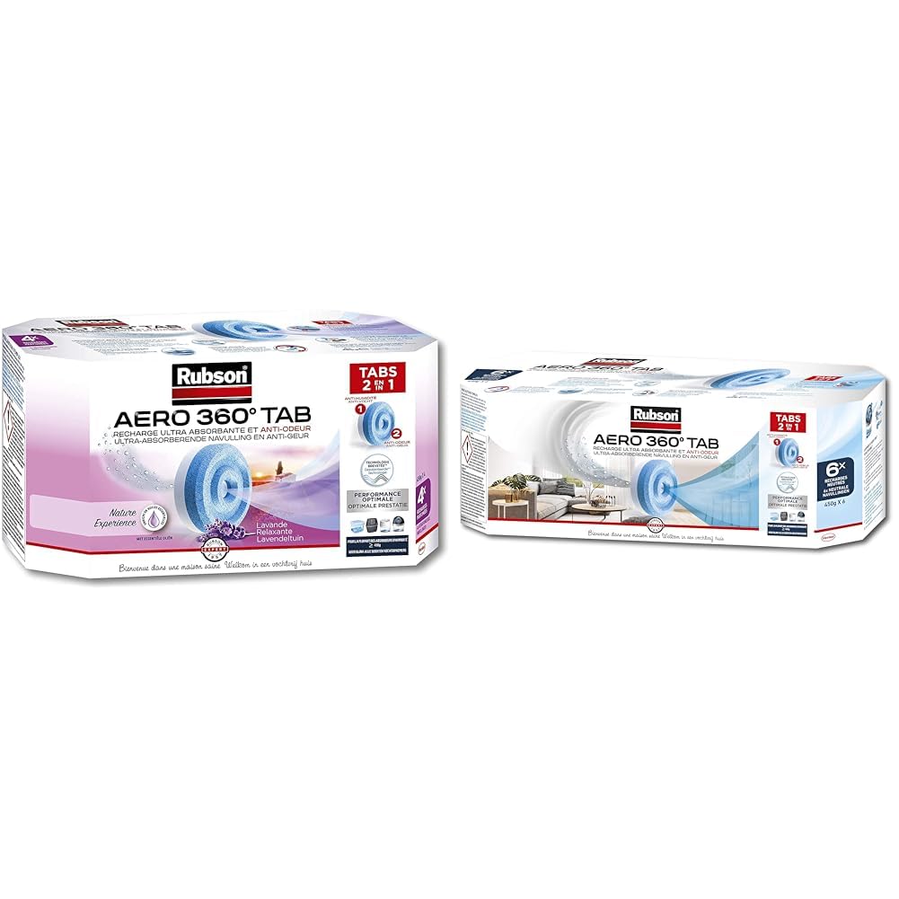 Rubson AERO 360 Recharges en tabs pour absorbeur humidité maison