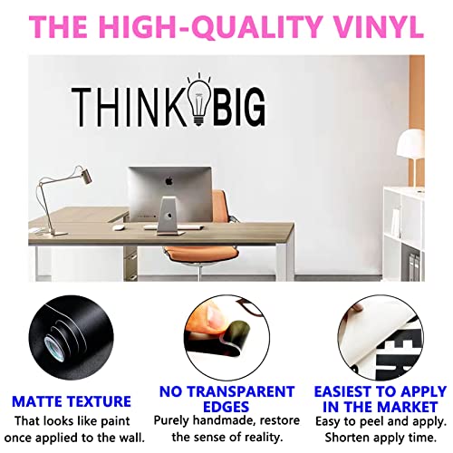 Wall Stickers For Bedroom, Teamwork Wall Decal, (Easy To Apply), Quotes Inspirational Positive Motivational Office School Classroom College, Yoga Sports Exercise Basketball Baseball Football Soccer Business Success Workplace Entrepreneur Posters Vinyl Art Decor Home Stickers Saying, Think Big 25"X7" #TOP1