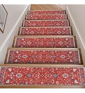 OJIA Soft Stair Treads Non-Slip Carpet Stair Treads 15 Pack 30"x8" Stair Runners for Wooden Steps...