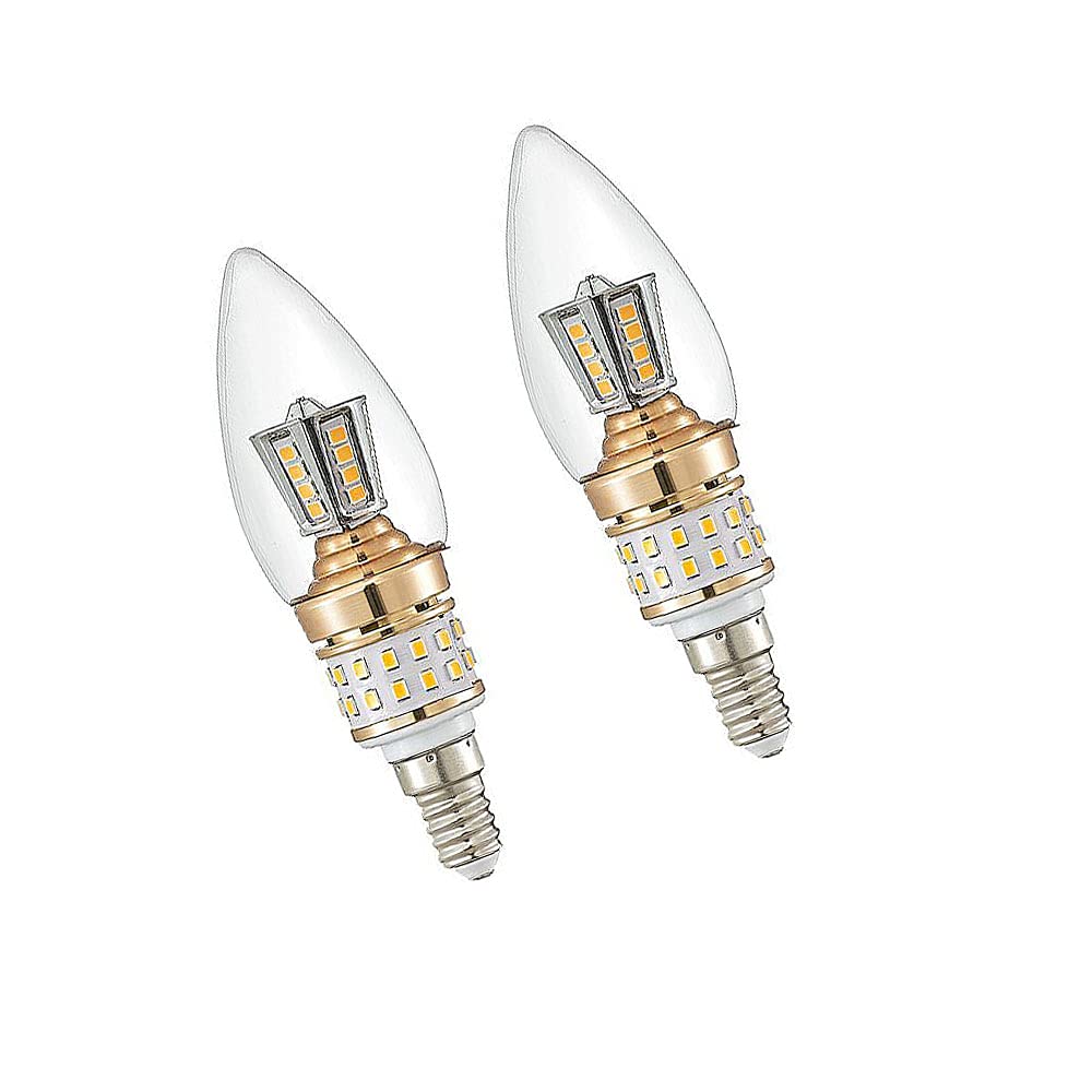 ZYUJIA E14 LED Candle Bulbs Not Dimmable 10W,100W Equivalent,Small Edison Screw 1000LM Chandelier Bulbs,Warm White 3000K Vintage Filament Energy Saving Candelabra Bulb Pack of 2