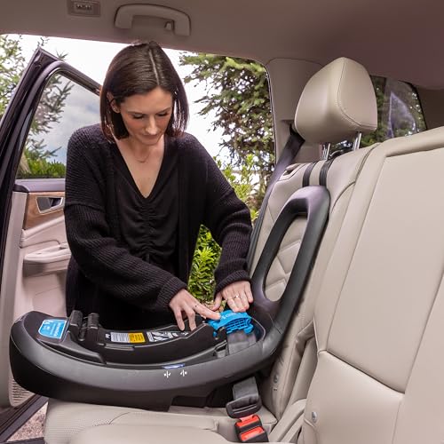 Diono LiteClik30 XT SafePlus Infant Car Seat and Base, Rear-Facing for Infants 4-30lbs, SafePlus Engineering, with Infant Insert, UPF 50+ Sunshade (Purple Wildberry)