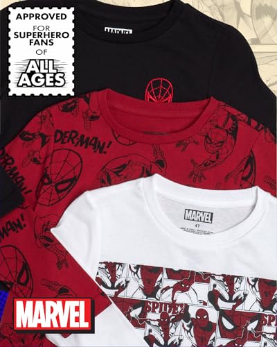 Marvel Spiderman Boys Shirts - 3 Pack Avengers Spidey and Friends Long Sleeve Graphic Tees for Toddler Little Boys and Kids2