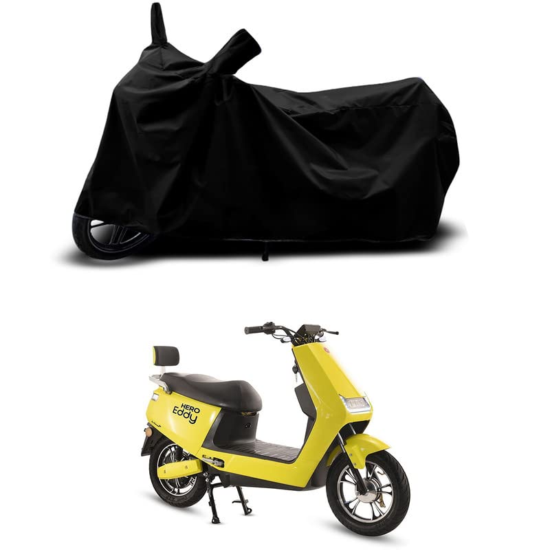 Image of 100% Scratchproof /UV-Rays /Heat Protection /Birds Dropping /Water Resistant /Dust Proof /Waterproof /Full Bike Scooty Two Wheeler Body Cover Compatible for Electric Eddy STD All Varients[Black]