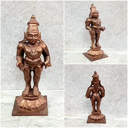 Image of Copper Idols India - by Searchers Paradise ,3.4 inches, Handmade Shri Vitthal Panduranga 140 Gram , Patina Antique Finish , Pack of 1 Piece