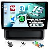CAMECHO 4+128G 9 Zoll Android 15 Autoradio für Renault Trafic 2010-2014/ Opel Vivaro/Nissan Primastar mit Rückfahrkamera, Incell Bluetooth Radio mit Wireless Carplay GPS WiFi FM/RDS Android Auto