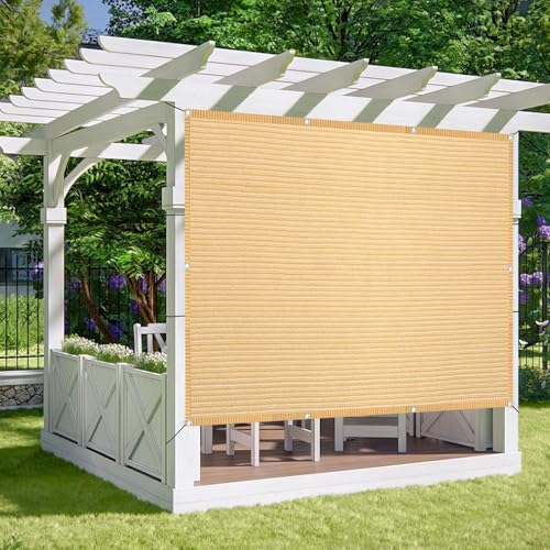 Toldo vela rectangular crema de 90x200 cm con ojales para terraza 4
