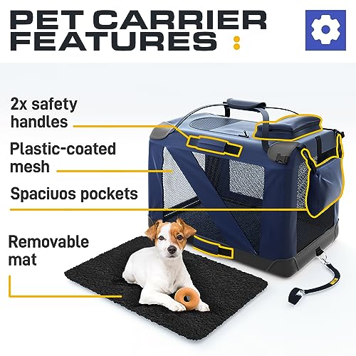 PetProved Dog Travel Crate Dog Carrier Pet Carriers for Dogs Small Dog Car Crate Carrier Collapsible Dog Crate Foldable Crates for Cars Travel Carriers