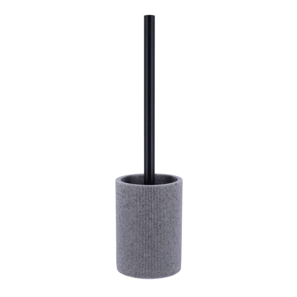 TENDANCE Toilet Brush with Holder in Ribbed Resin Matt Grey