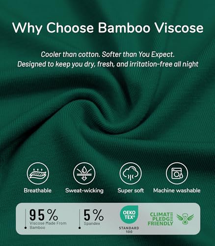 Image of NACHILA Women's Bamboo Viscose Pajama Sets Summer Cooling Short Sleeve Capri Soft Pjs Night Sweats Moisture Wicking Sleepwear