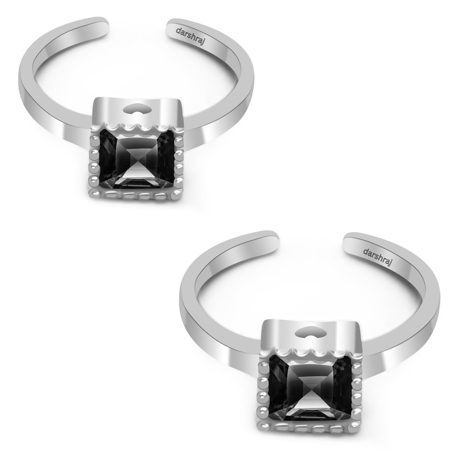 DARSHRAJ Sterling Silver Toe Ring | Toe Ring for Women Square Shape Toe Ring | Bichhiya for Women Black Color Stone Toe Ring | Chandi Ki Bichiya | Silver Bichhiya (B07TFJSFXF) Amazon Price History, Amazon Price Tracker