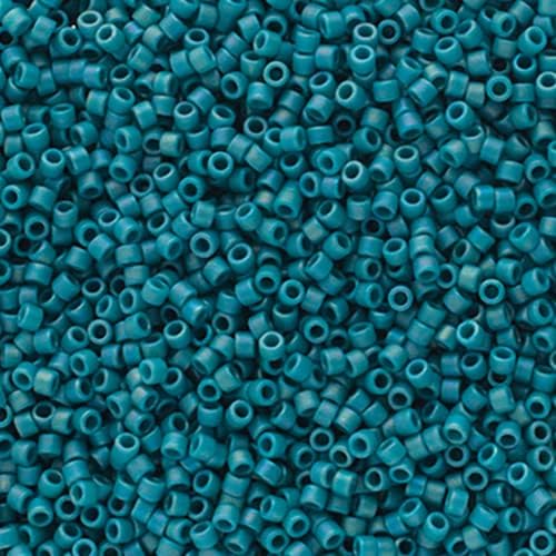Miyuki Delica 11/0 Frosted Glazed Rainbow Arctic Blue Matte AB 50gms Bag of Japanese Glass Beads