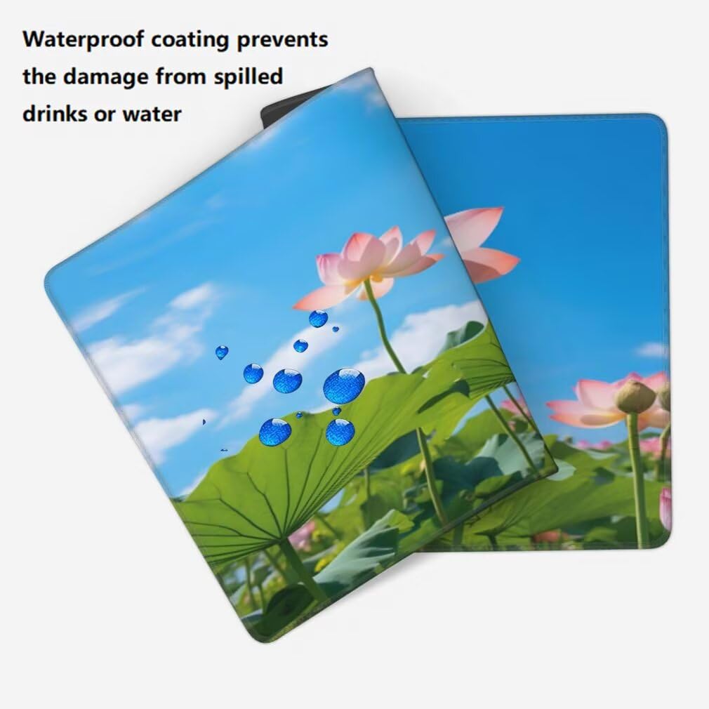 Alfombrilla Raton XXL 1200 x 600 x 3 mm, Mouse Pad Grande Gaming, Alfombrilla de Raton Flor de Loto Mousepad Lavable Desk Mat para Juegos Y Oficina, Impermeable y Antideslizante (Cielo Azul) -MP1553