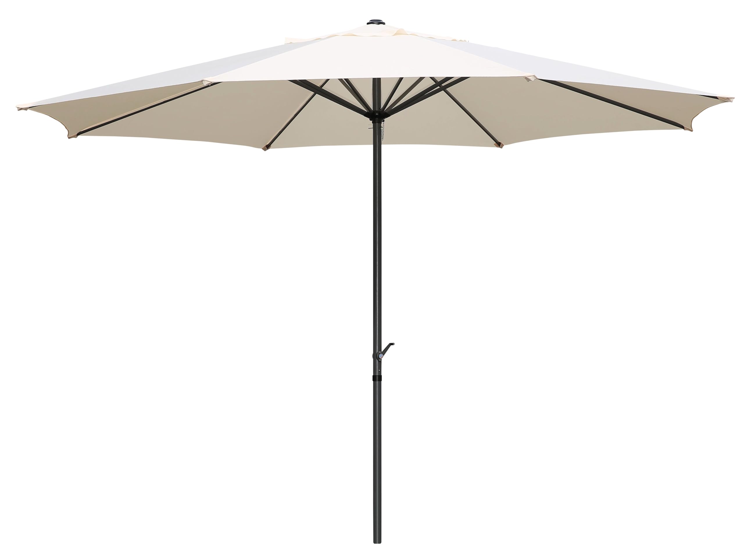 Gardissimo Sonnenschirm New Sunny 400 cm Natur Rund | UV Schutz 50+, Kurbel, Kurbelschirm, Marktschirm, Garten