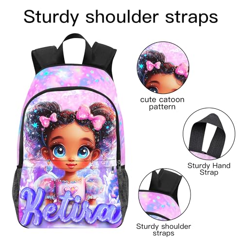 Artsadd Custom Backpack for Kids Personalized School Backpacks Girls Boys with Name Customized Back to School Bookbag with Lunch Box Bookbag for Daughter Son Multi283