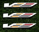 3pcs Black V Car Body Trunk Lid Sticker 3D Badge Emblem Compatible with ATS CTS SRX XTS (Chrome)