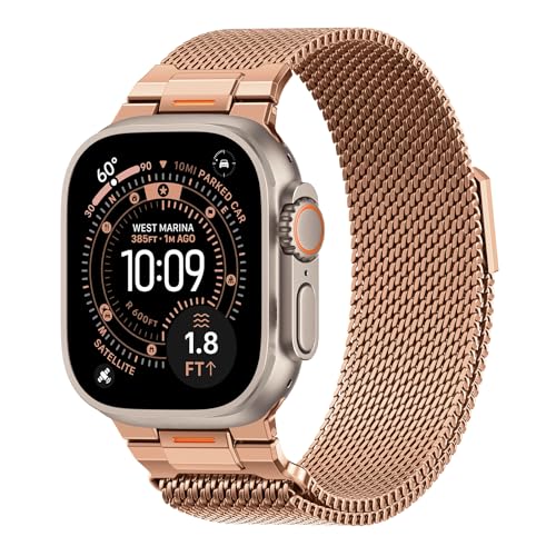 Image of BXUXOHS Milanese Loop for Apple Watch Ultra 3 /2 Band 49mm 46mm 45mm 44mm 42mm Men,Tactical Mecha Strap Military-Grade Design,Magnetic Metal Wristband for iWatch Ultra 2 /3 Series 11 /10 /9 /8 /7 /6 /5 /4 SE