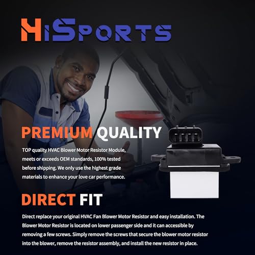 Image of HiSport HVAC Heater Blower Motor Fan Resistor - 27151ZQ00A Compatible with Nissan Infiniti QX56 QX80 Armada Quest Replaces# 27151-ZT00A 27151-ZM70A 27151-ZQ00A RU792 JA1808 4P1686