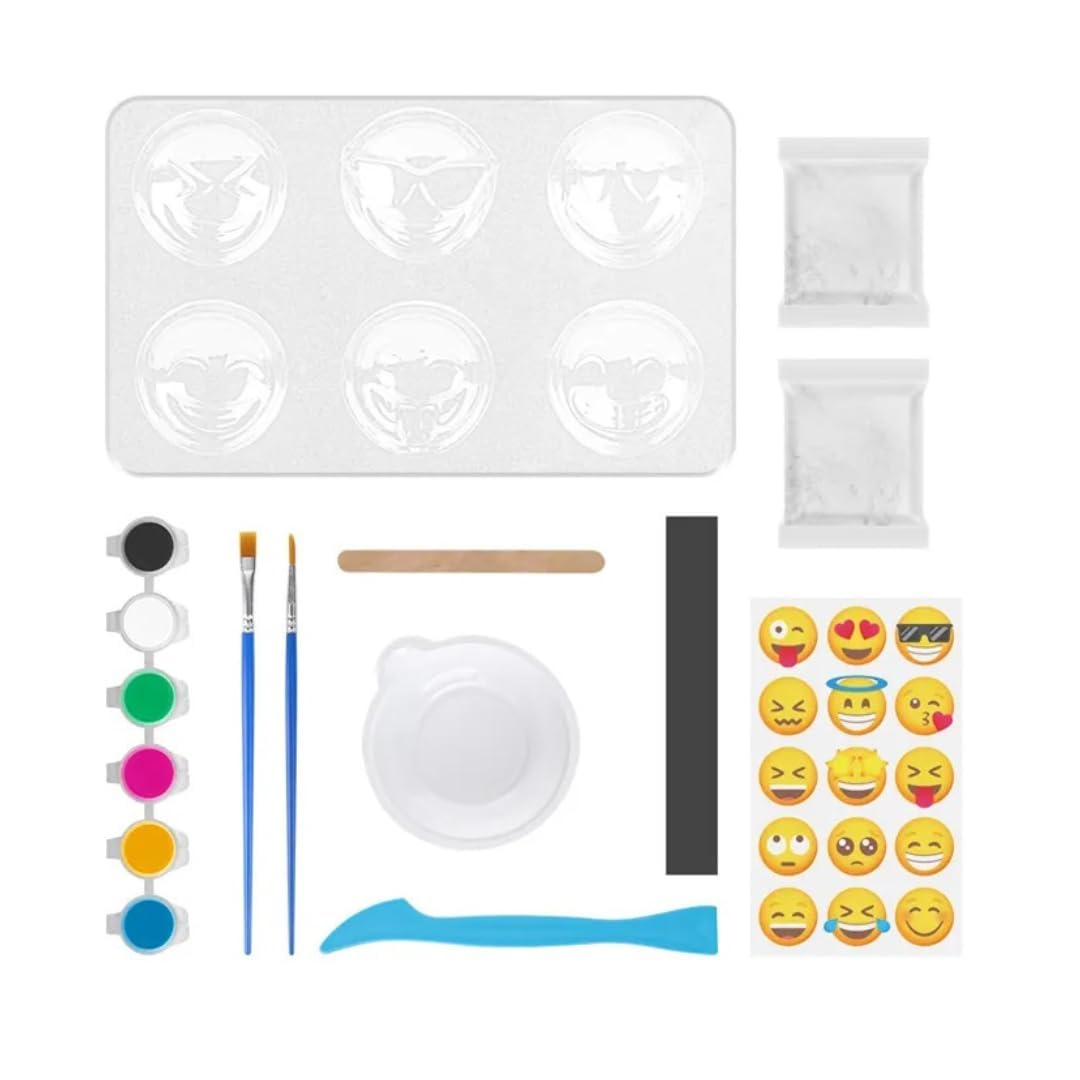 Emoji Painting Kit for Kids Ages 5-10 – DIY Arts & Crafts Gift with Plaster Mold, Paints, Brushes – Creative Activity Toys for Girls & Boys