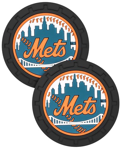 Car Cup Holder Coasters for New York Mets Baseball Fans, Silicone Non-Slip Car Coasters for Car Cup Holder,Car Interior Accessories, NY Mets