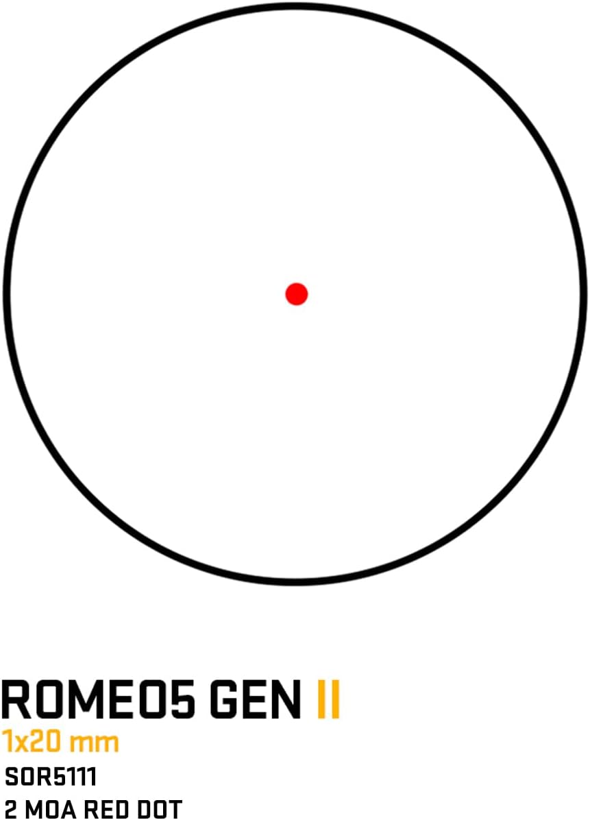 SIG SAUER ROMEO5 GEN II 1x20mm Compact Durable IPX-7 Waterproof 2 MOA Rifle Shooting Dot Sight, Parallax-Free Optical Design, 12 Illumination Settings