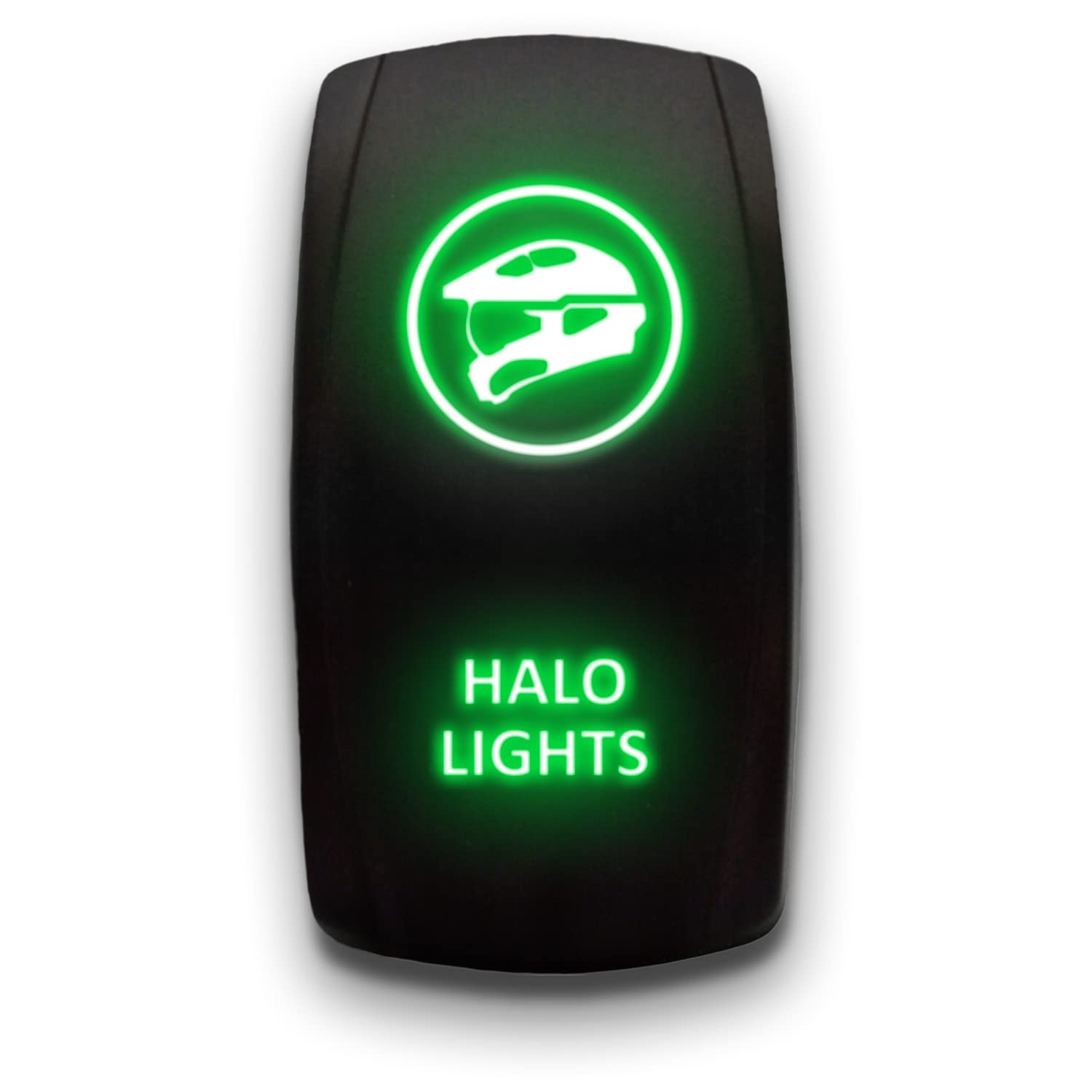 Halo Lights - Green - Laser Etched Toggle Switch 20A 12V - Vertical ...