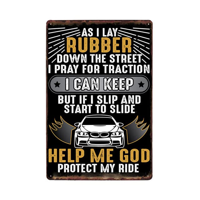Placa decorativa de pared con diseño de coches que dicen la vida, 20 x 30 cm